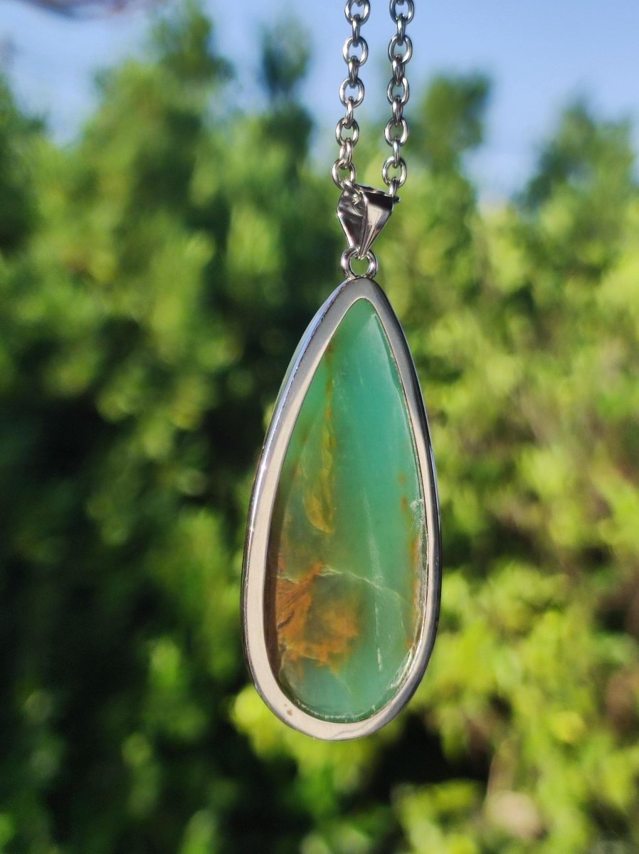 Peruvian Opal AAA - 925 Sterling Silber Edelstein Kette Natur blau Schutz Rarität Heilstein Kristall Mann Frau Er Sie Geschenk Freund Bruder - Art of Nature Berlin
