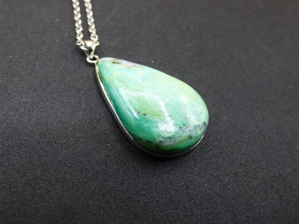 Peruvian Opal AAA - 925 Sterling Silber Edelstein Kette Natur blau Schutz Rarität Heilstein Kristall Mann Frau Er Sie Geschenk Freund Bruder - Art of Nature Berlin
