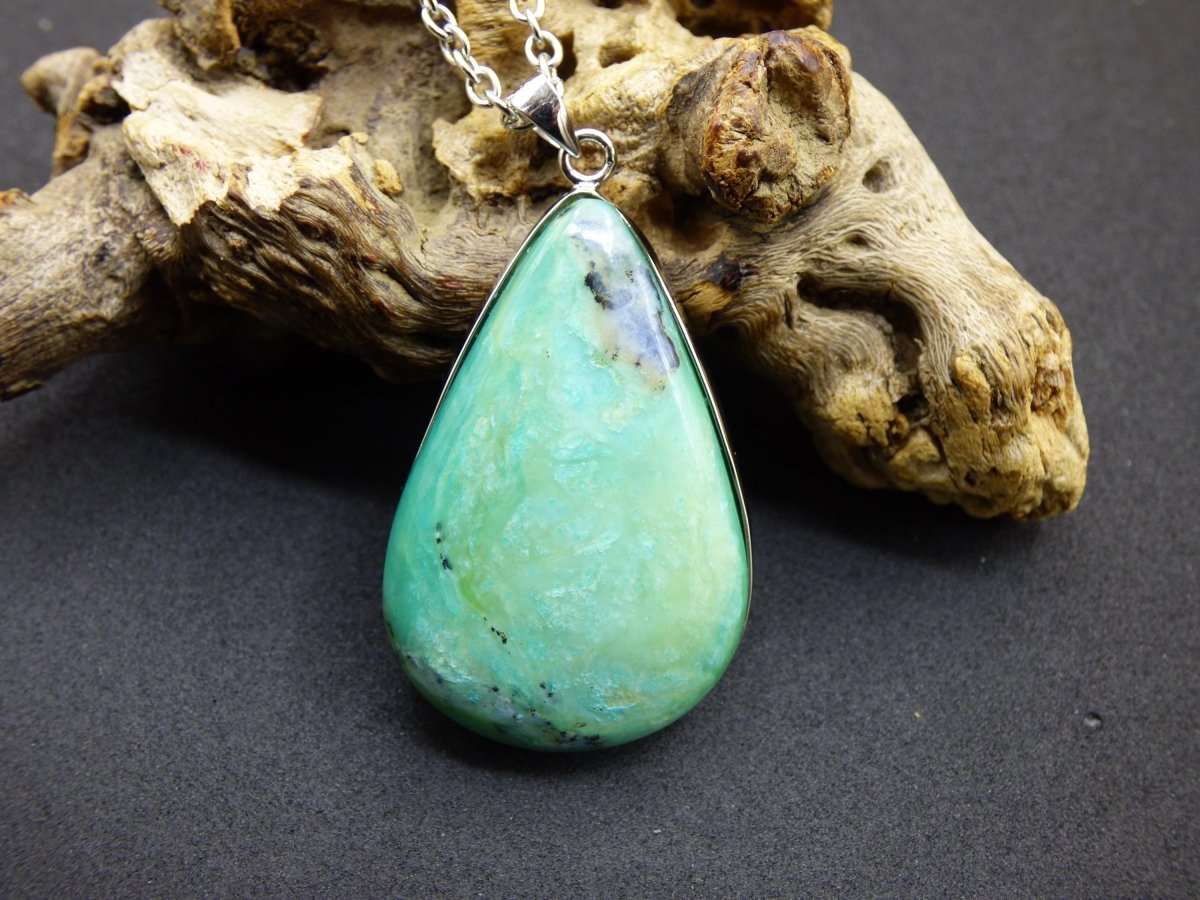 Peruvian Opal AAA - 925 Sterling Silber Edelstein Kette Natur blau Schutz Rarität Heilstein Kristall Mann Frau Er Sie Geschenk Freund Bruder - Art of Nature Berlin