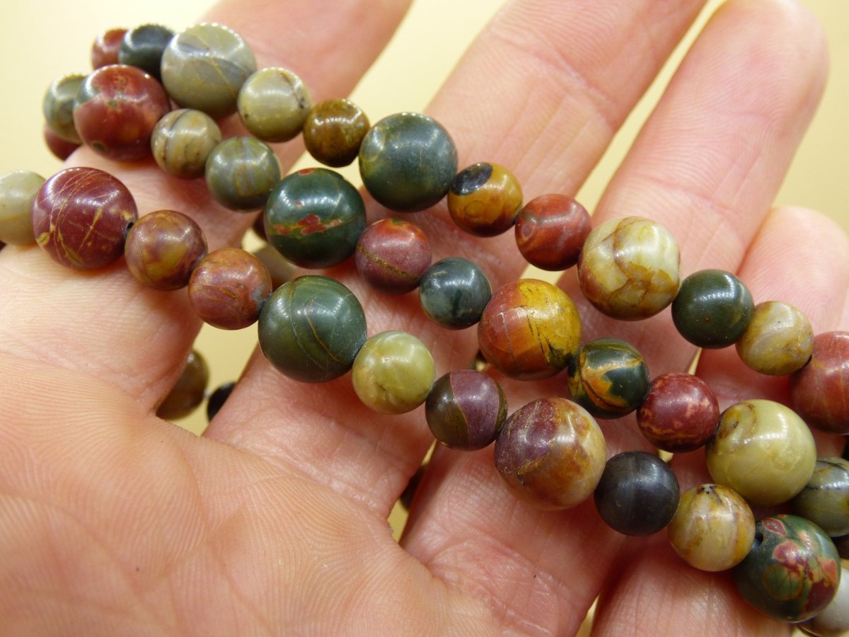 Picasso Jaspis - Edelstein Armband bunt GOA Hippie Boho Natur Heilstein Geschenk Er Sie Mann Frau Kind Schön Freund Rarität Energie Kraft - Art of Nature Berlin