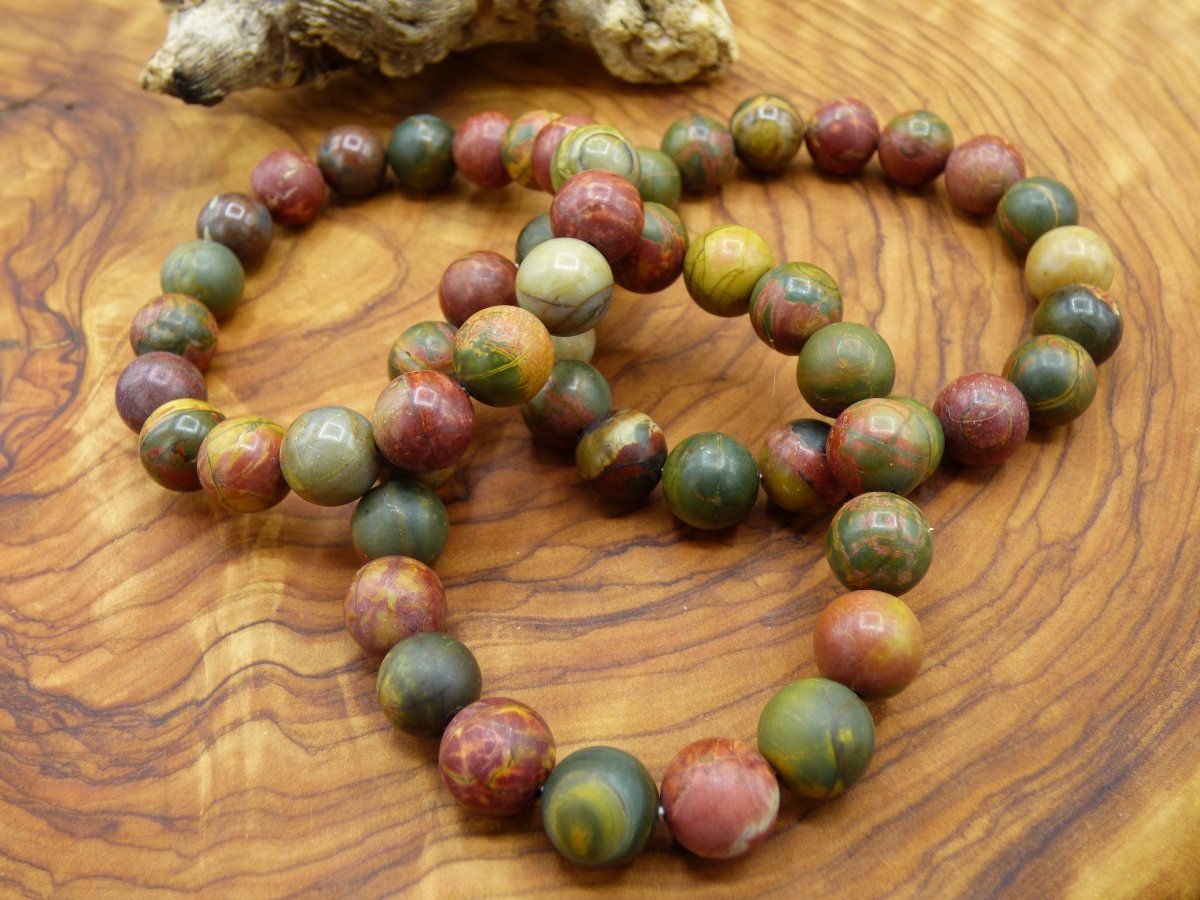 Picasso Jaspis - Edelstein Armband bunt GOA Hippie Boho Natur Heilstein Geschenk Er Sie Mann Frau Kind Schön Freund Rarität Energie Kraft - Art of Nature Berlin