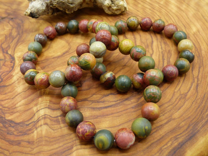 Picasso Jaspis - Edelstein Armband bunt GOA Hippie Boho Natur Heilstein Geschenk Er Sie Mann Frau Kind Schön Freund Rarität Energie Kraft - Art of Nature Berlin