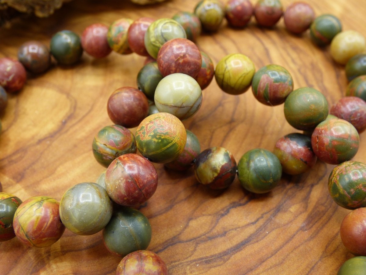 Picasso Jaspis - Edelstein Armband bunt GOA Hippie Boho Natur Heilstein Geschenk Er Sie Mann Frau Kind Schön Freund Rarität Energie Kraft - Art of Nature Berlin