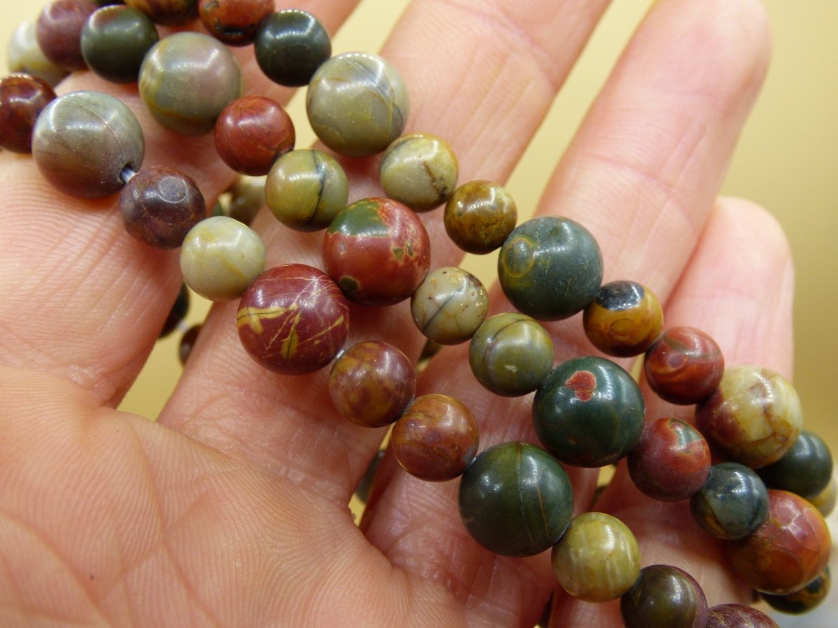 Picasso Jaspis - Edelstein Armband bunt GOA Hippie Boho Natur Heilstein Geschenk Er Sie Mann Frau Kind Schön Freund Rarität Energie Kraft - Art of Nature Berlin