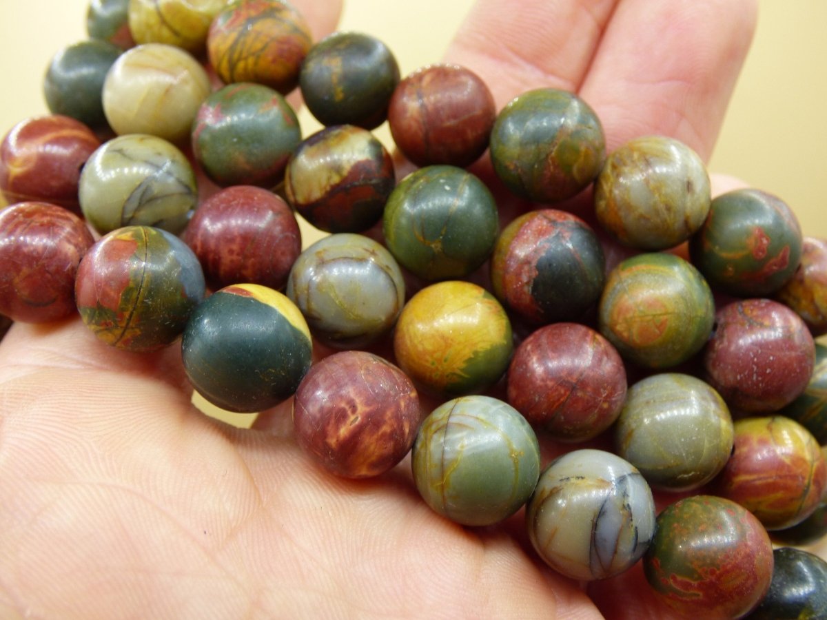 Picasso Jaspis - Edelstein Armband bunt GOA Hippie Boho Natur Heilstein Geschenk Er Sie Mann Frau Kind Schön Freund Rarität Energie Kraft - Art of Nature Berlin