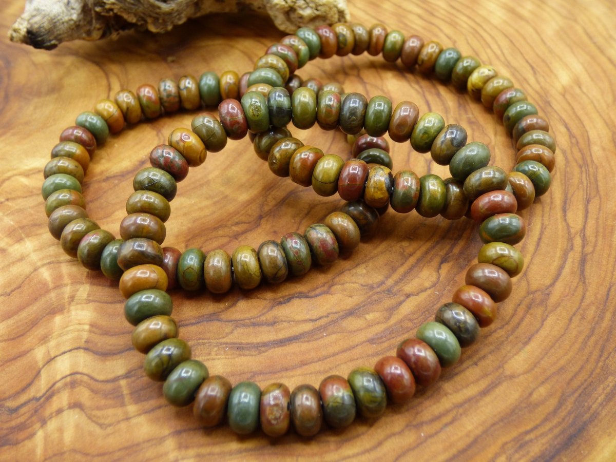 Picasso Jaspis - Edelstein Armband bunt GOA Hippie Boho Natur Heilstein Geschenk Er Sie Mann Frau Kind Schön Freund Rarität Energie Kraft - Art of Nature Berlin