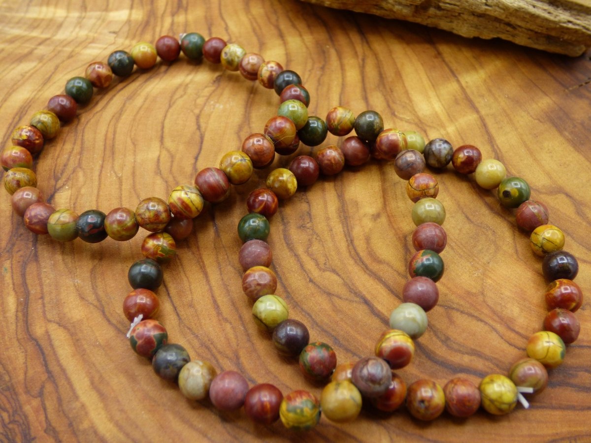 Picasso Jaspis - Edelstein Armband bunt GOA Hippie Boho Natur Heilstein Geschenk Er Sie Mann Frau Kind Schön Freund Rarität Energie Kraft - Art of Nature Berlin