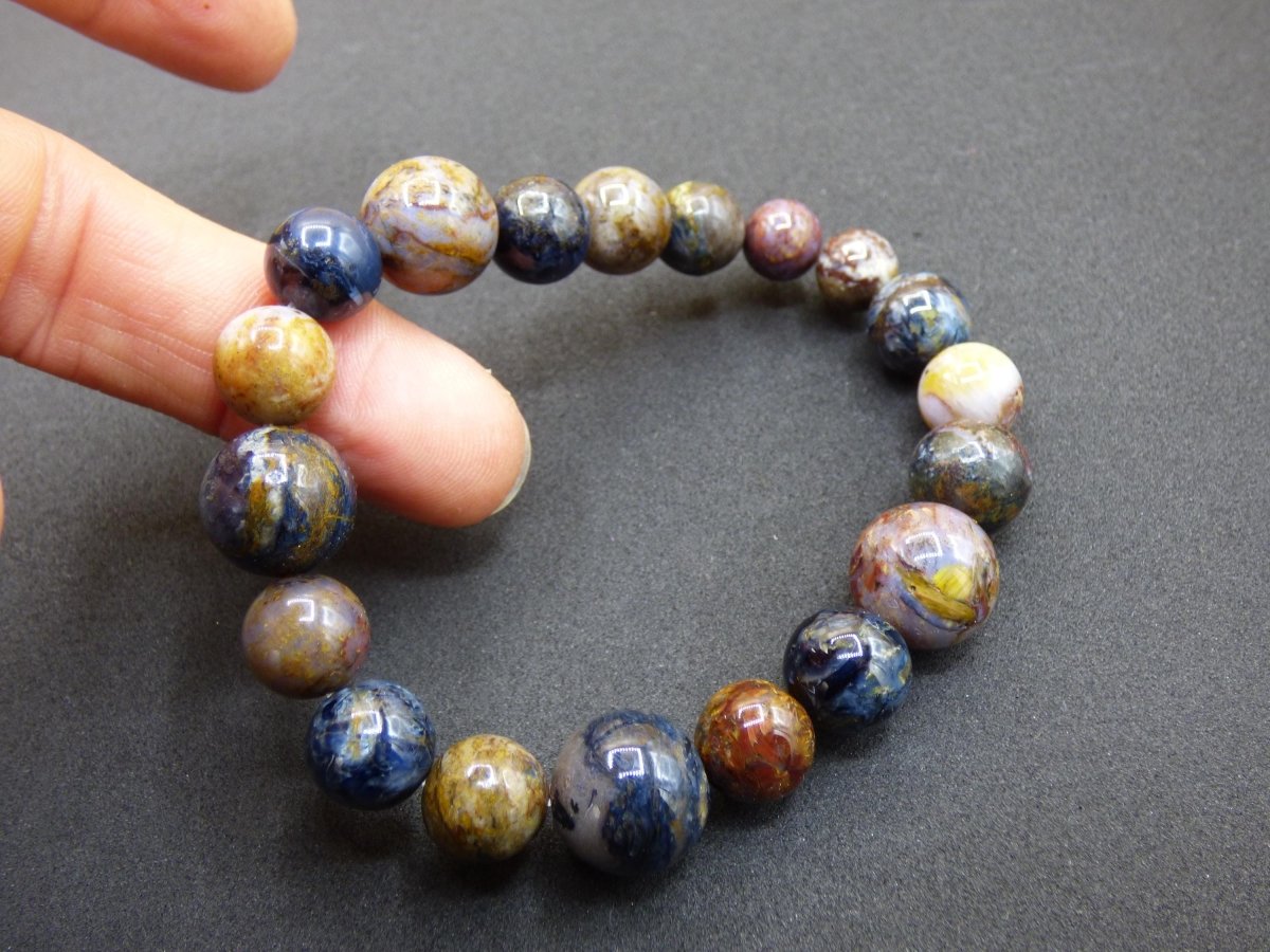 Pietersite 9 - 13mm *Unikat* ~ Edelstein Stretch Armband Geschenk Mann Frau Er Sie Freundin Weihnachten Natur Heilstein rund Hippie Boho Ethno - Art of Nature Berlin