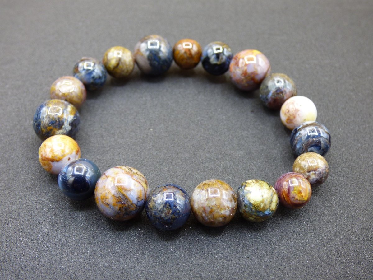 Pietersite 9 - 13mm *Unikat* ~ Edelstein Stretch Armband Geschenk Mann Frau Er Sie Freundin Weihnachten Natur Heilstein rund Hippie Boho Ethno - Art of Nature Berlin