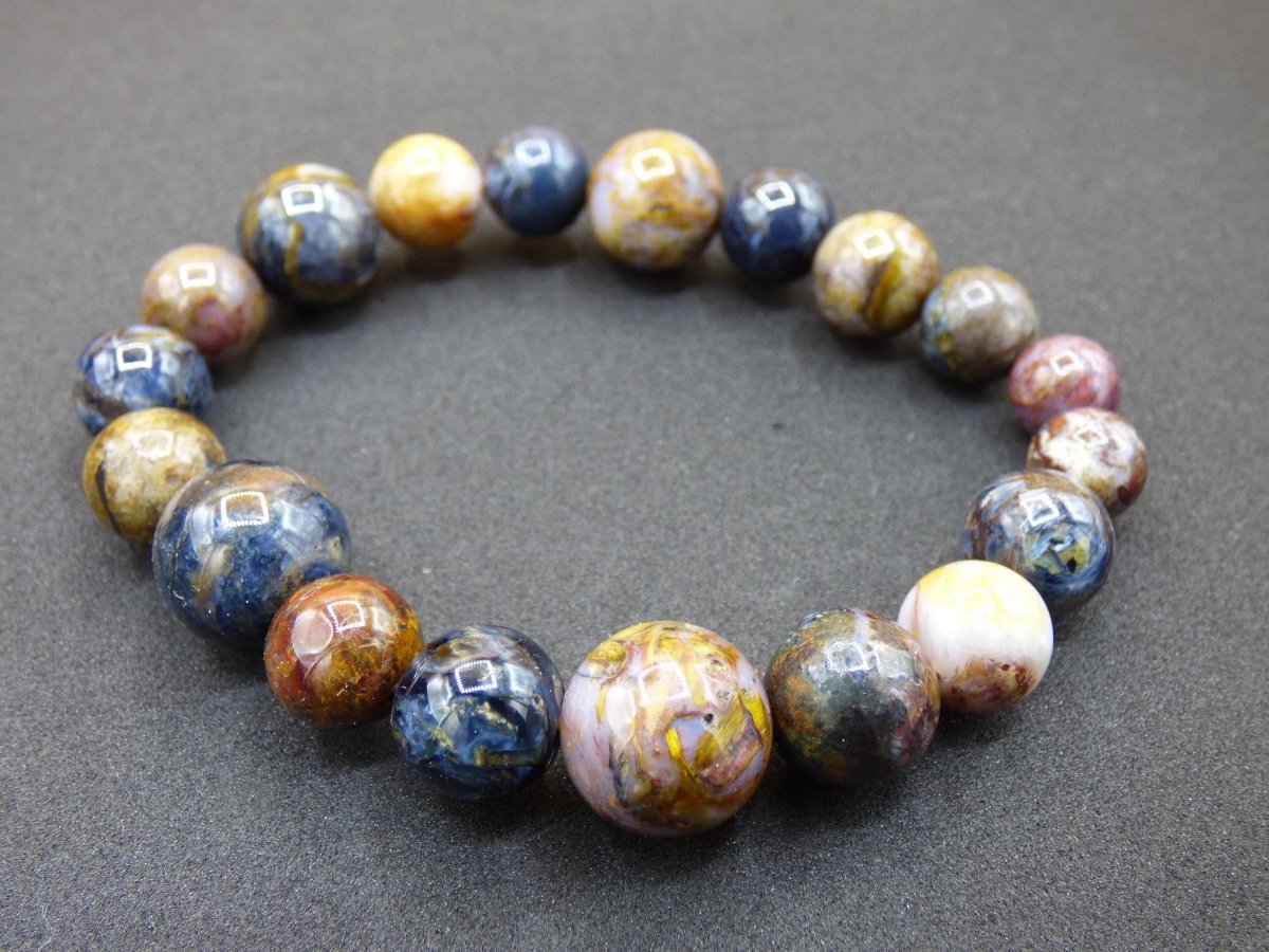 Pietersite 9 - 13mm *Unikat* ~ Edelstein Stretch Armband Geschenk Mann Frau Er Sie Freundin Weihnachten Natur Heilstein rund Hippie Boho Ethno - Art of Nature Berlin
