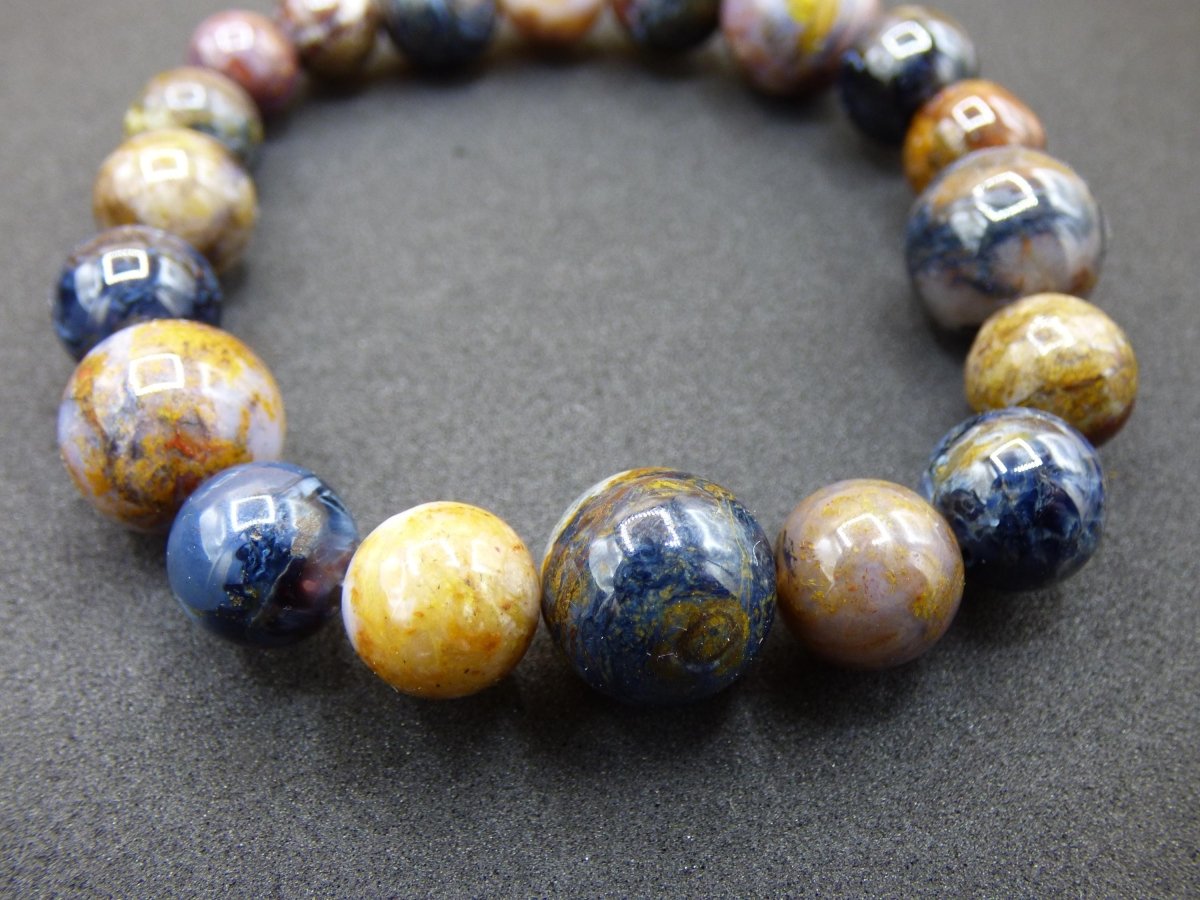 Pietersite 9 - 13mm *Unikat* ~ Edelstein Stretch Armband Geschenk Mann Frau Er Sie Freundin Weihnachten Natur Heilstein rund Hippie Boho Ethno - Art of Nature Berlin