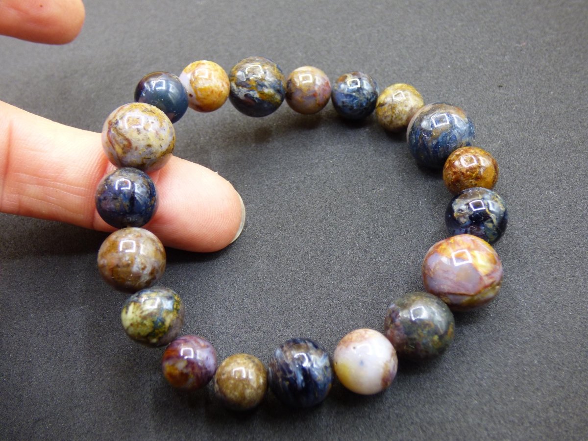 Pietersite 9 - 13mm *Unikat* ~ Edelstein Stretch Armband Geschenk Mann Frau Er Sie Freundin Weihnachten Natur Heilstein rund Hippie Boho Ethno - Art of Nature Berlin
