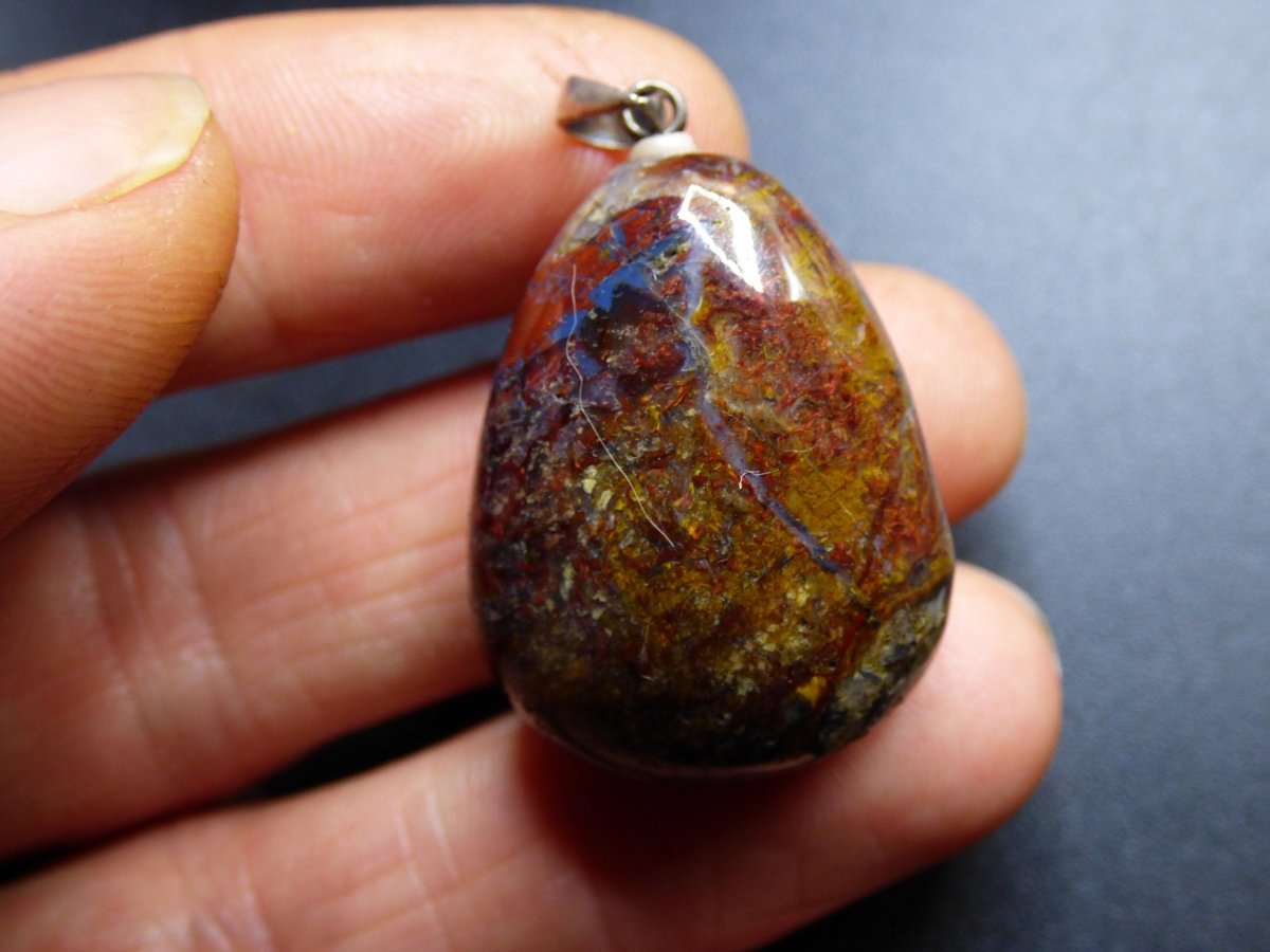 Pietersite ~ 925 Silber Öse ~ Edelstein Kette ~HIPPIE ~GOA ~Boho ~Ethno ~Nature ~Heilstein ~Flash ~Fire ~Fluss ~Blitz ~Rarität - Art of Nature Berlin