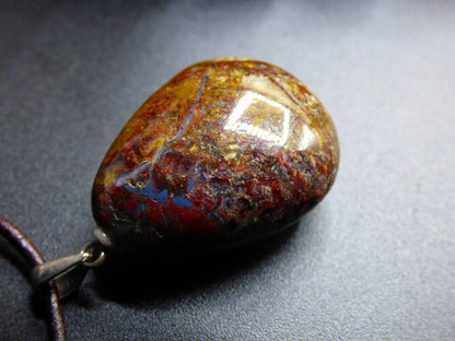 Pietersite ~ 925 Silber Öse ~ Edelstein Kette ~HIPPIE ~GOA ~Boho ~Ethno ~Nature ~Heilstein ~Flash ~Fire ~Fluss ~Blitz ~Rarität - Art of Nature Berlin