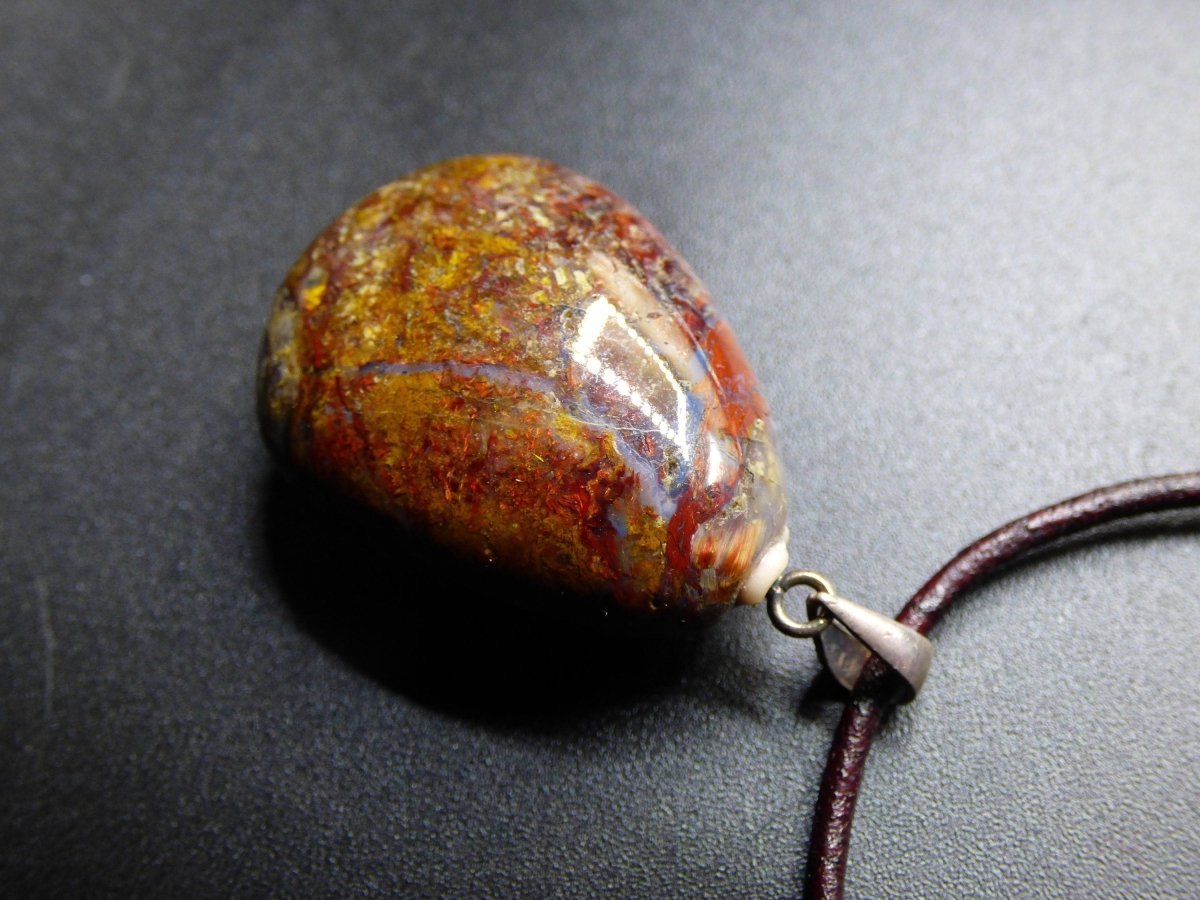 Pietersite ~ 925 Silber Öse ~ Edelstein Kette ~HIPPIE ~GOA ~Boho ~Ethno ~Nature ~Heilstein ~Flash ~Fire ~Fluss ~Blitz ~Rarität - Art of Nature Berlin