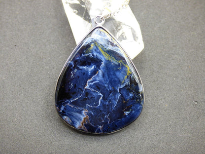 Pietersite blau AAA - 925 Sterling Silber Edelstein Kette Schutz Rarität Heilstein Kristall Mann Frau Er Sie Geschenk Schimmer Reflektion - Art of Nature Berlin