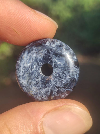 Pietersite blau ~ Donut Edelstein Kette Natur Rarität selten Schutzsymbol Heilstein Kristall HIPPIE Boho Ethno Mann Frau Geschenk Er Sie - Art of Nature Berlin