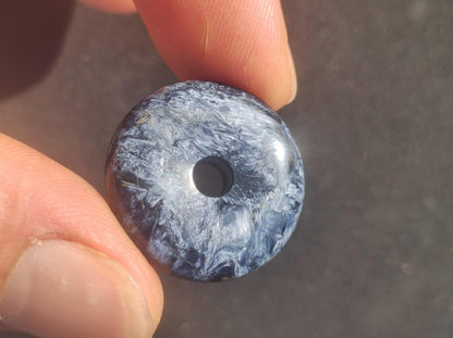 Pietersite blau ~ Donut Edelstein Kette Natur Rarität selten Schutzsymbol Heilstein Kristall HIPPIE Boho Ethno Mann Frau Geschenk Er Sie - Art of Nature Berlin
