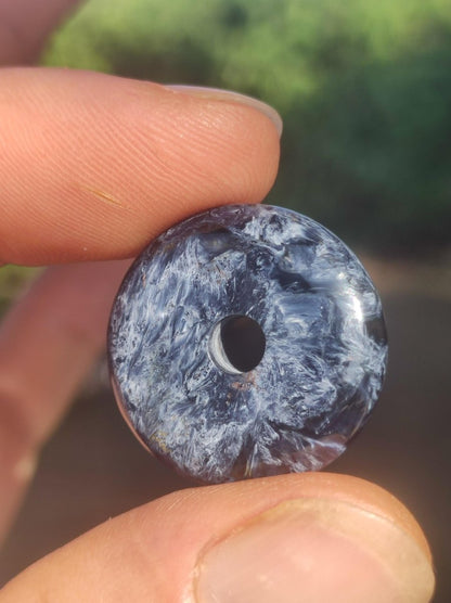 Pietersite blau ~ Donut Edelstein Kette Natur Rarität selten Schutzsymbol Heilstein Kristall HIPPIE Boho Ethno Mann Frau Geschenk Er Sie - Art of Nature Berlin