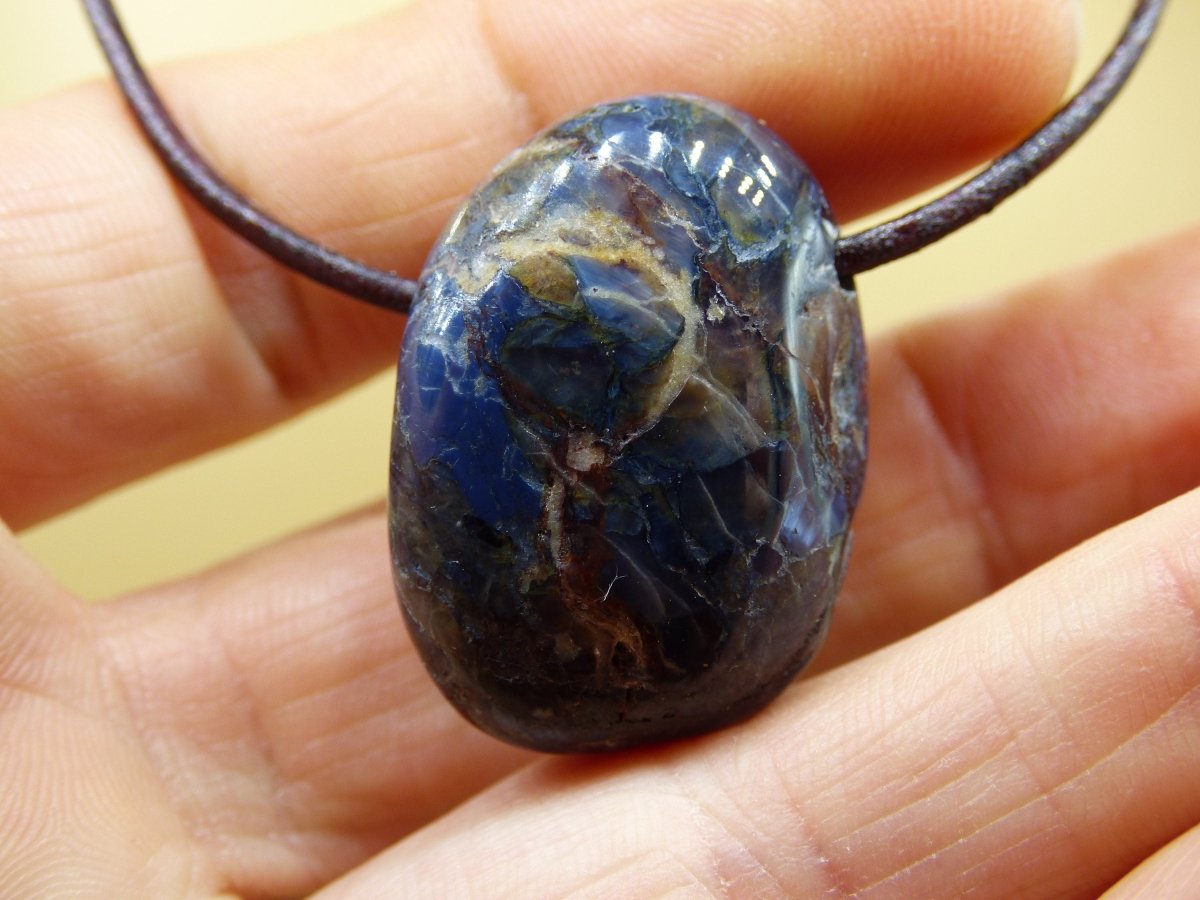 Pietersite blau ~ Edelstein Kette ~HIPPIE ~GOA ~Boho ~Ethno ~Nature ~Heilstein ~Flash ~Fire ~Fluss ~Blitz ~Rarität - Art of Nature Berlin