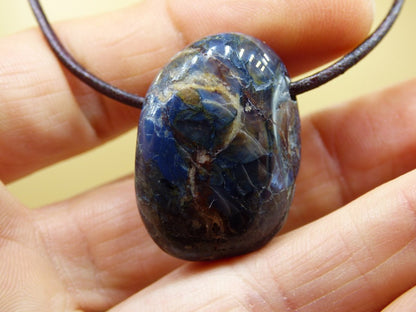 Pietersite blau ~ Edelstein Kette ~HIPPIE ~GOA ~Boho ~Ethno ~Nature ~Heilstein ~Flash ~Fire ~Fluss ~Blitz ~Rarität - Art of Nature Berlin