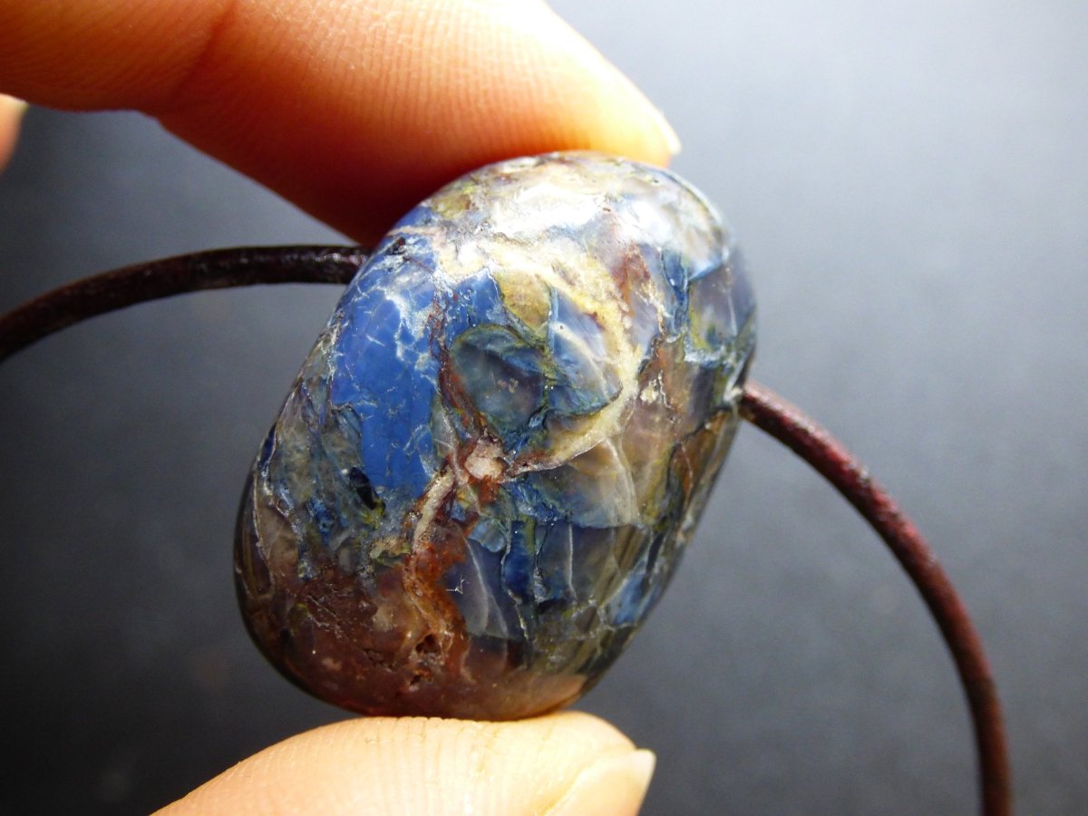 Pietersite blau ~ Edelstein Kette ~HIPPIE ~GOA ~Boho ~Ethno ~Nature ~Heilstein ~Flash ~Fire ~Fluss ~Blitz ~Rarität - Art of Nature Berlin