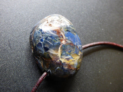 Pietersite blau ~ Edelstein Kette ~HIPPIE ~GOA ~Boho ~Ethno ~Nature ~Heilstein ~Flash ~Fire ~Fluss ~Blitz ~Rarität - Art of Nature Berlin