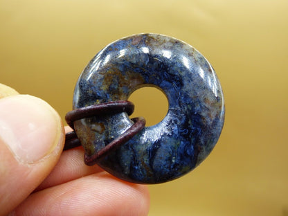 Pietersite blau ~ Edelstein Kette ~HIPPIE ~GOA ~Boho ~Tibet ~Ethno ~Nature ~Donut ~Schutzsymbol ~Rarität - Art of Nature Berlin