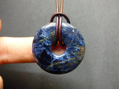 Pietersite blau ~ Edelstein Kette ~HIPPIE ~GOA ~Boho ~Tibet ~Ethno ~Nature ~Donut ~Schutzsymbol ~Rarität - Art of Nature Berlin