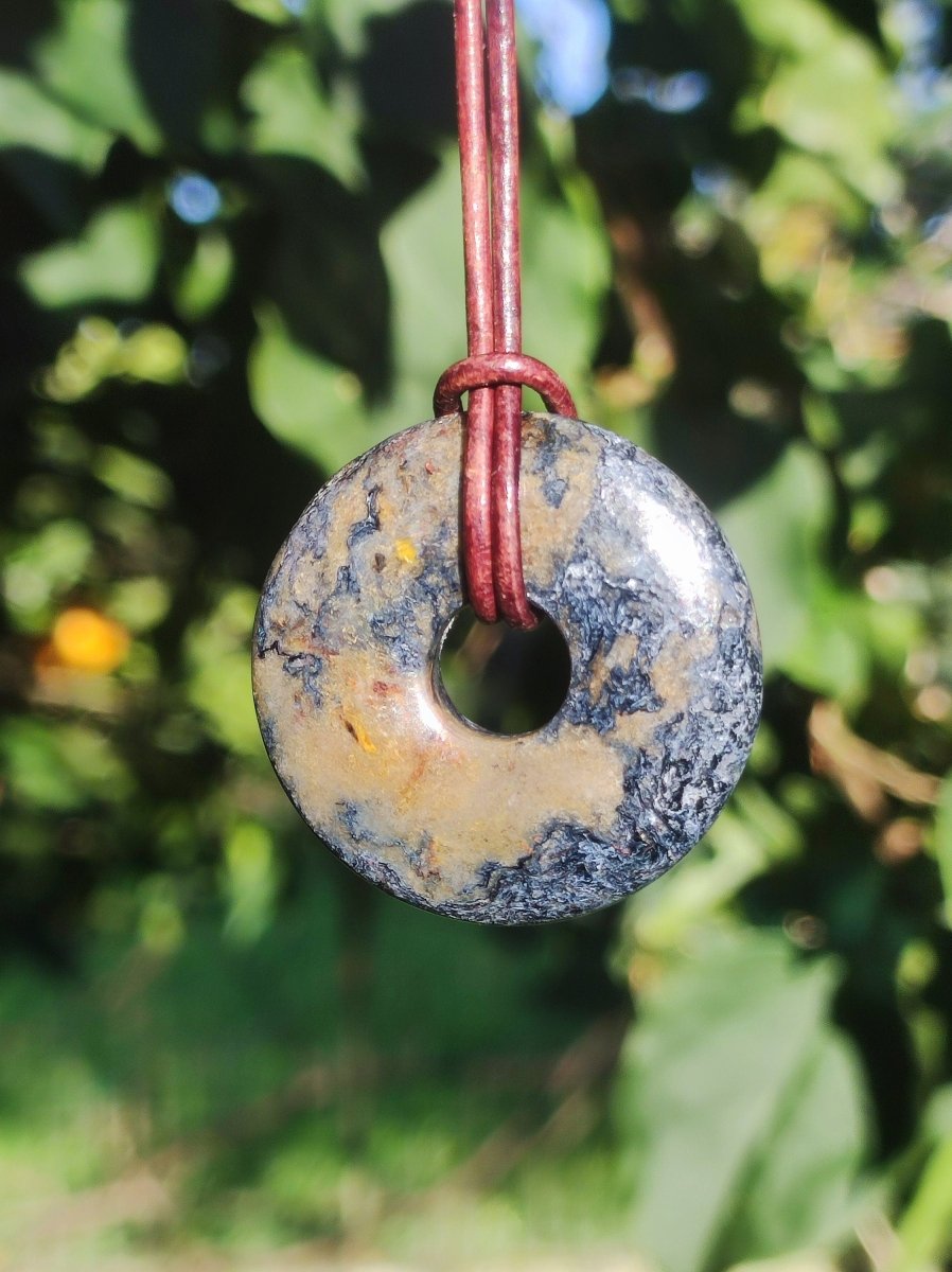 Pietersite blau ~ Edelstein Kette ~HIPPIE ~GOA ~Boho ~Tibet ~Ethno ~Nature ~Donut ~Schutzsymbol ~Rarität - Art of Nature Berlin