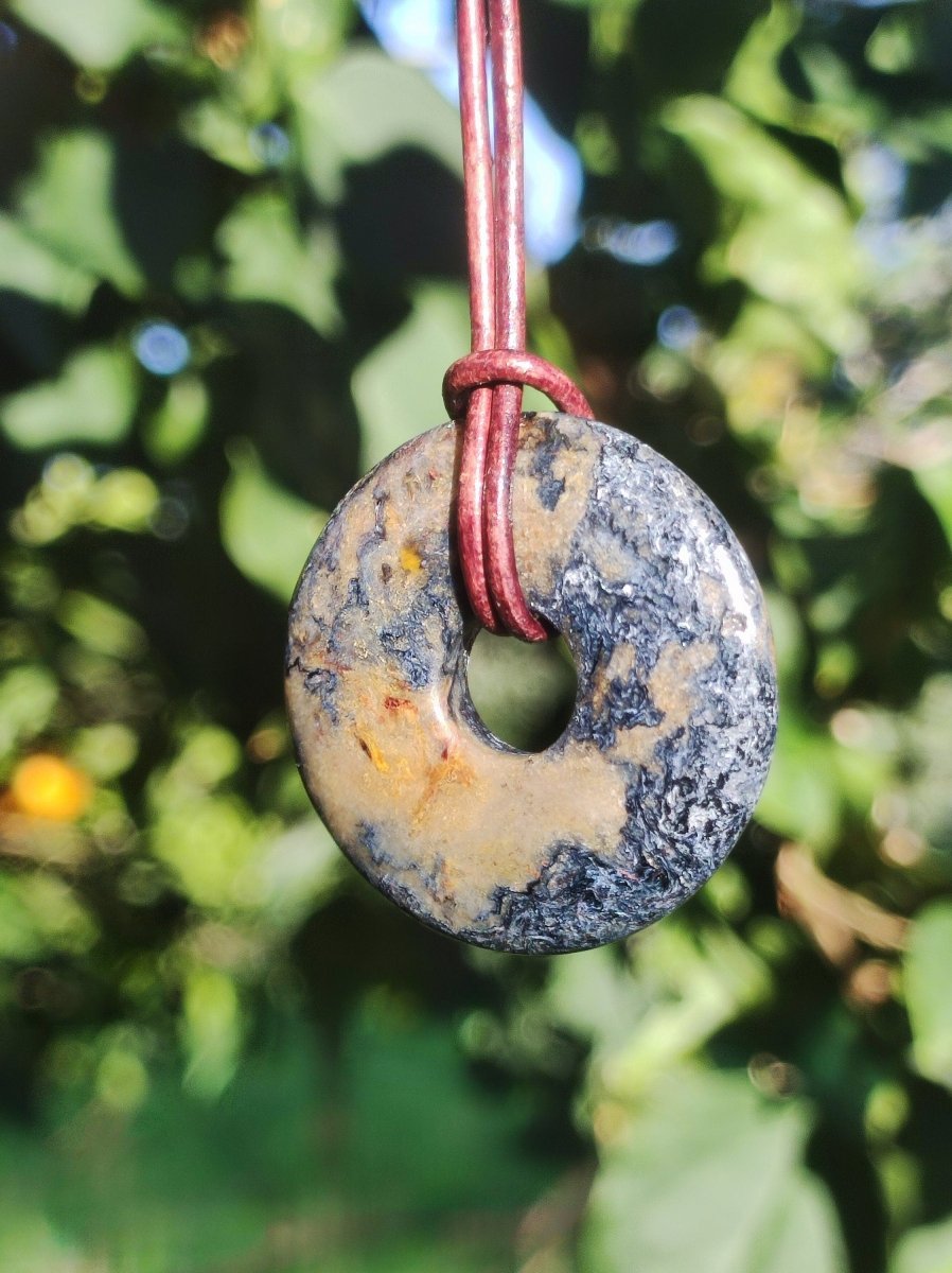 Pietersite blau ~ Edelstein Kette ~HIPPIE ~GOA ~Boho ~Tibet ~Ethno ~Nature ~Donut ~Schutzsymbol ~Rarität - Art of Nature Berlin