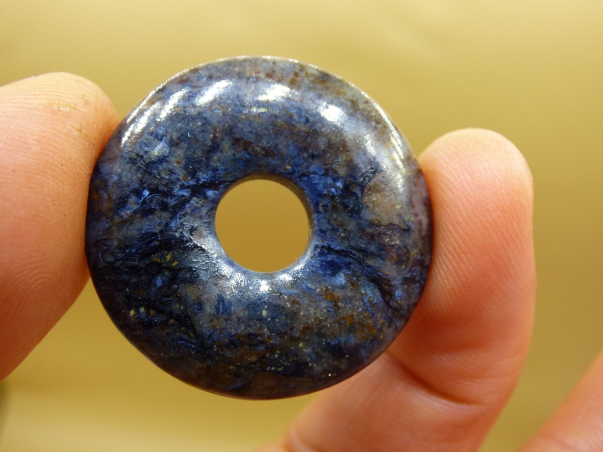 Pietersite blau ~ Edelstein Kette ~HIPPIE ~GOA ~Boho ~Tibet ~Ethno ~Nature ~Donut ~Schutzsymbol ~Rarität - Art of Nature Berlin