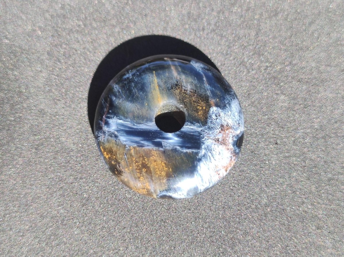 Pietersite blau gold - Edelstein Donut Kette Rarität selten Schutzsymbol Heilstein Kristall HIPPIE Boho Psy Ethno Mann Frau Geschenk Er Sie - Art of Nature Berlin