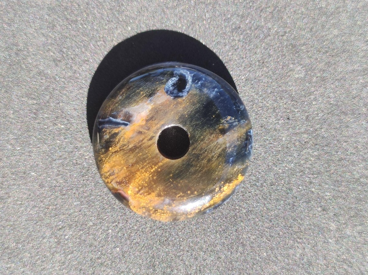 Pietersite blau gold - Edelstein Donut Kette Rarität selten Schutzsymbol Heilstein Kristall HIPPIE Boho Psy Ethno Mann Frau Geschenk Er Sie - Art of Nature Berlin