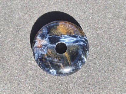 Pietersite blau gold - Edelstein Donut Kette Rarität selten Schutzsymbol Heilstein Kristall HIPPIE Boho Psy Ethno Mann Frau Geschenk Er Sie - Art of Nature Berlin