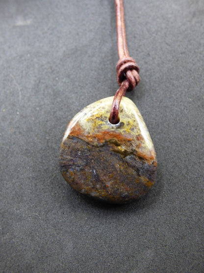 Pietersite Edelstein Kette - braun gold Natur Rarität Schutzsymbol Heilstein Kristall HIPPIE Boho Ethno Mann Frau Geschenk Er Sie - Art of Nature Berlin