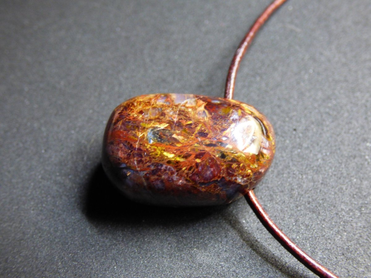 Pietersite Edelstein Kette ~HIPPIE ~GOA ~Boho ~Ethno ~Nature ~Heilstein ~Flash ~Fire ~Fluss ~Blitz ~Rarität - Art of Nature Berlin