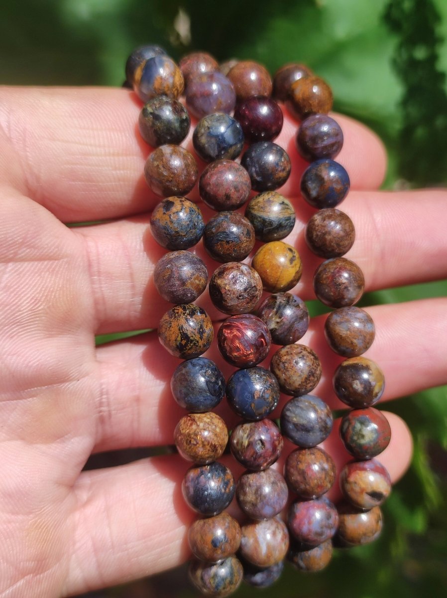 Pietersite Edelstein Perlen Stretch Armband Natur Heilstein Kristall Rarität Selten Ethno Magie Geschenk Mann Frau Freund Bruder - Art of Nature Berlin