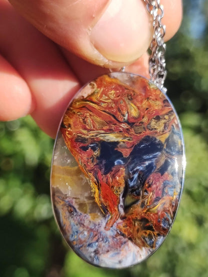 Pietersite gold - 925 Sterling Silber Edelstein Kette Natur Schutz Rarität Heilstein Kristall Mann Frau Er Sie Geschenk Schimmer Reflektion - Art of Nature Berlin