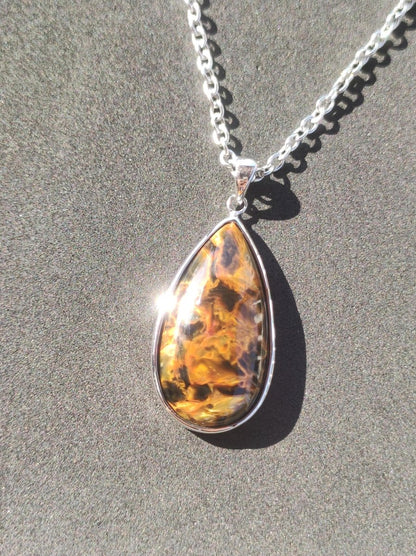 Pietersite gold - 925 Sterling Silber Edelstein Kette Natur Schutz Rarität Heilstein Kristall Mann Frau Er Sie Geschenk Schimmer Reflektion - Art of Nature Berlin