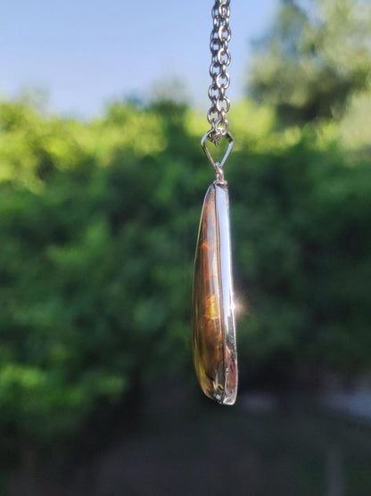 Pietersite gold - 925 Sterling Silber Edelstein Kette Natur Schutz Rarität Heilstein Kristall Mann Frau Er Sie Geschenk Schimmer Reflektion - Art of Nature Berlin