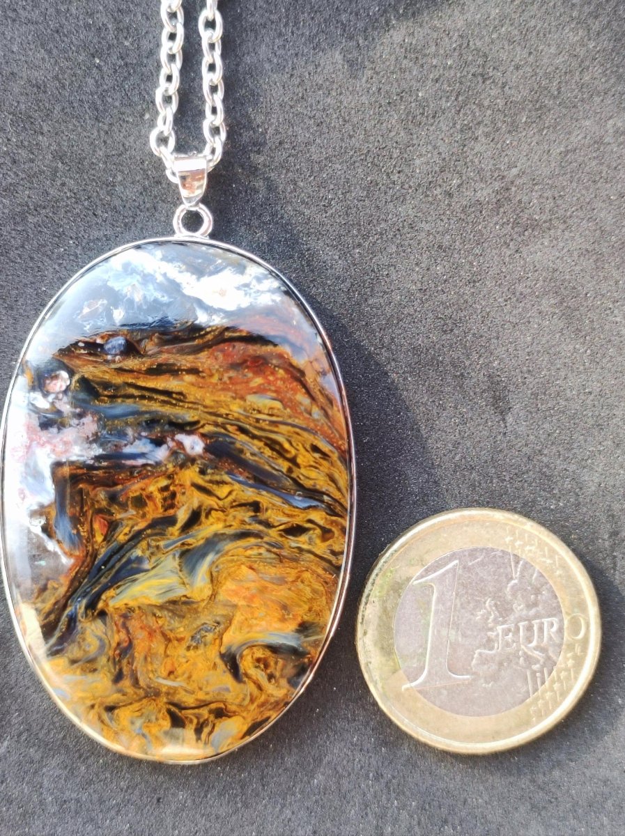 Pietersite gold - 925 Sterling Silber Edelstein Kette Natur Schutz Rarität Heilstein Kristall Mann Frau Er Sie Geschenk Schimmer Reflektion - Art of Nature Berlin