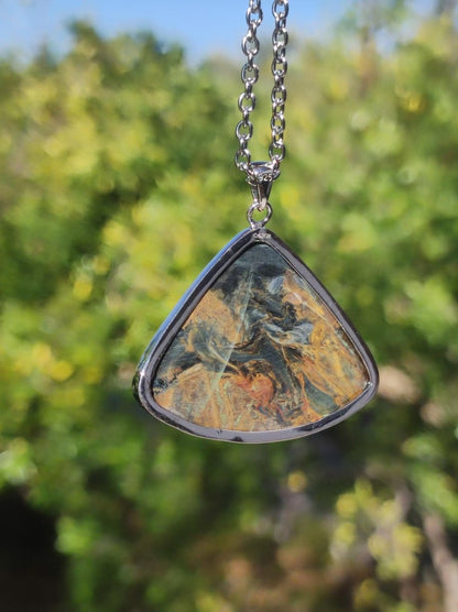 Pietersite gold - 925 Sterling Silber Edelstein Kette Natur Schutz Rarität Heilstein Kristall Mann Frau Er Sie Geschenk Schimmer Reflektion - Art of Nature Berlin