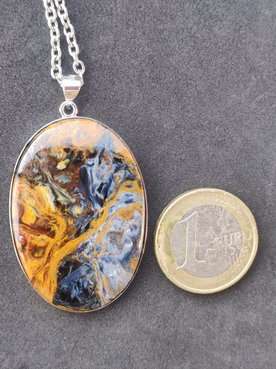 Pietersite gold - 925 Sterling Silber Edelstein Kette Natur Schutz Rarität Heilstein Kristall Mann Frau Er Sie Geschenk Schimmer Reflektion - Art of Nature Berlin