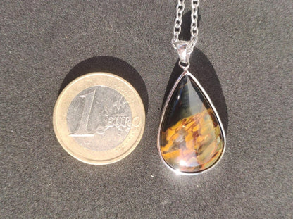 Pietersite gold - 925 Sterling Silber Edelstein Kette Natur Schutz Rarität Heilstein Kristall Mann Frau Er Sie Geschenk Schimmer Reflektion - Art of Nature Berlin