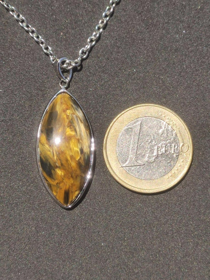 Pietersite gold - 925 Sterling Silber Edelstein Kette Natur Schutz Rarität Heilstein Kristall Mann Frau Er Sie Geschenk Schimmer Reflektion - Art of Nature Berlin