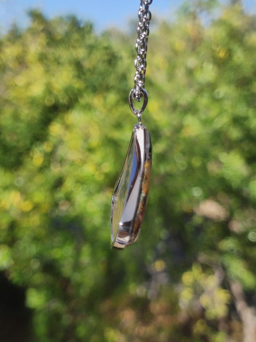 Pietersite gold - 925 Sterling Silber Edelstein Kette Natur Schutz Rarität Heilstein Kristall Mann Frau Er Sie Geschenk Schimmer Reflektion - Art of Nature Berlin