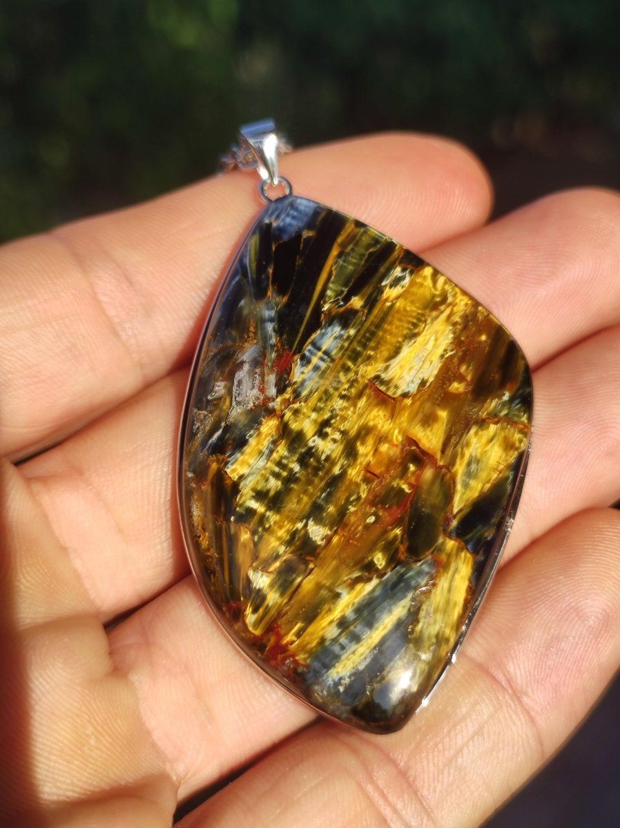 Pietersite gold AAA - 925 Sterling Silber Edelstein Kette Natur Rarität Heilstein Kristall Mann Frau Er Sie Geschenk Schimmer Reflektion - Art of Nature Berlin