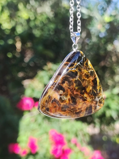 Pietersite gold AAA - 925 Sterling Silber Edelstein Kette Natur Rarität Heilstein Kristall Mann Frau Er Sie Geschenk Schimmer Reflektion - Art of Nature Berlin