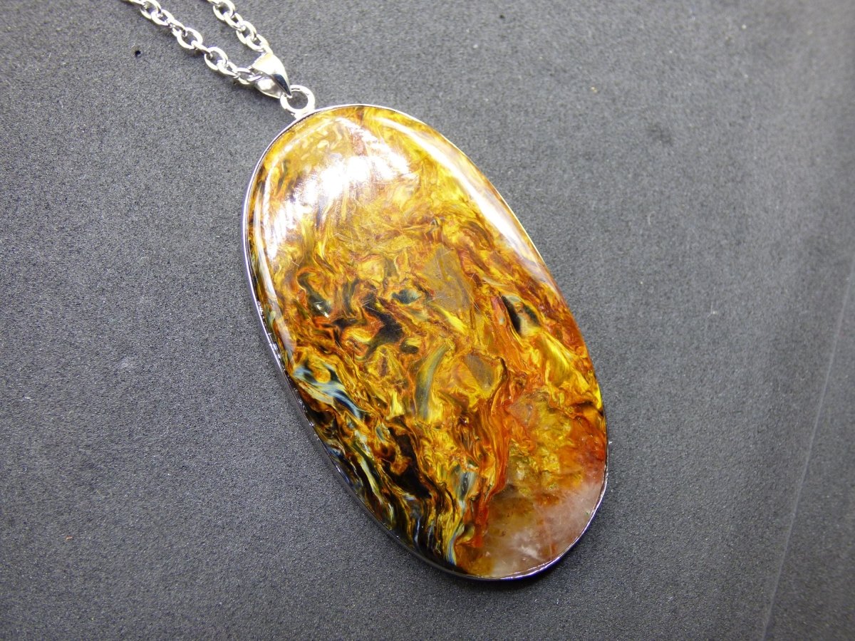 Pietersite gold AAA - 925 Sterling Silber Edelstein Kette Natur Rarität Heilstein Kristall Mann Frau Er Sie Geschenk Schimmer Reflektion - Art of Nature Berlin